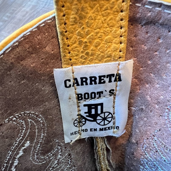 Carreta Kids Size 6 Brown Ostrich Print Cowboy Western Boots - Picture 8 of 8